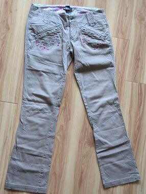 Women’s Diesel Y2K Embroidered Jeans with Pink Accents